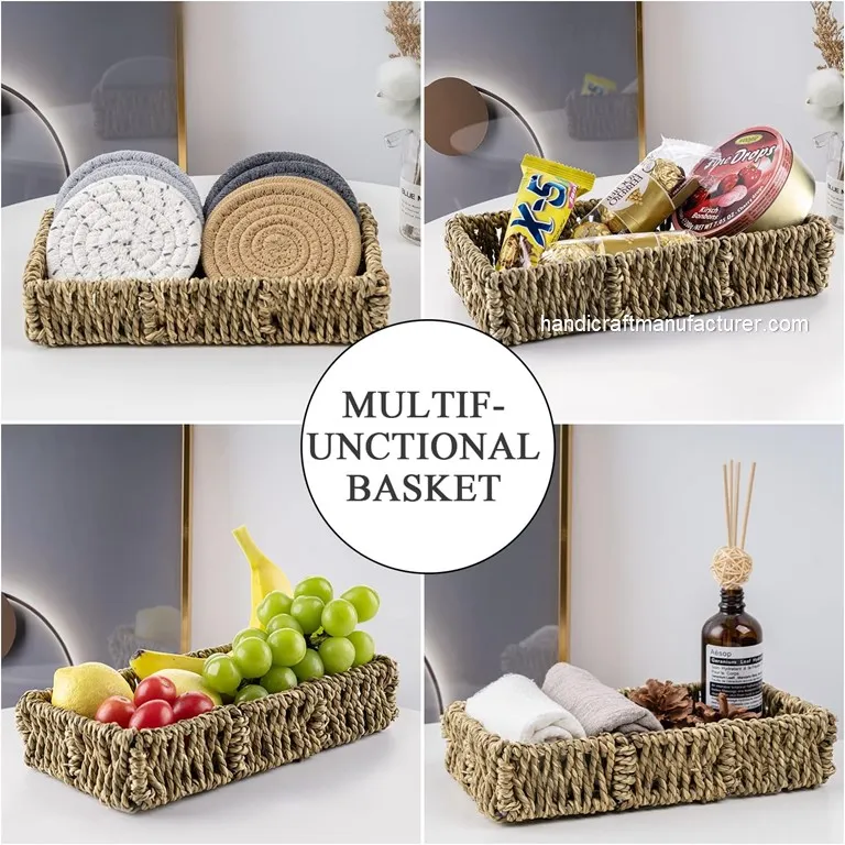 Our Seagrass Storage Basket Trays are made from sustainable materials